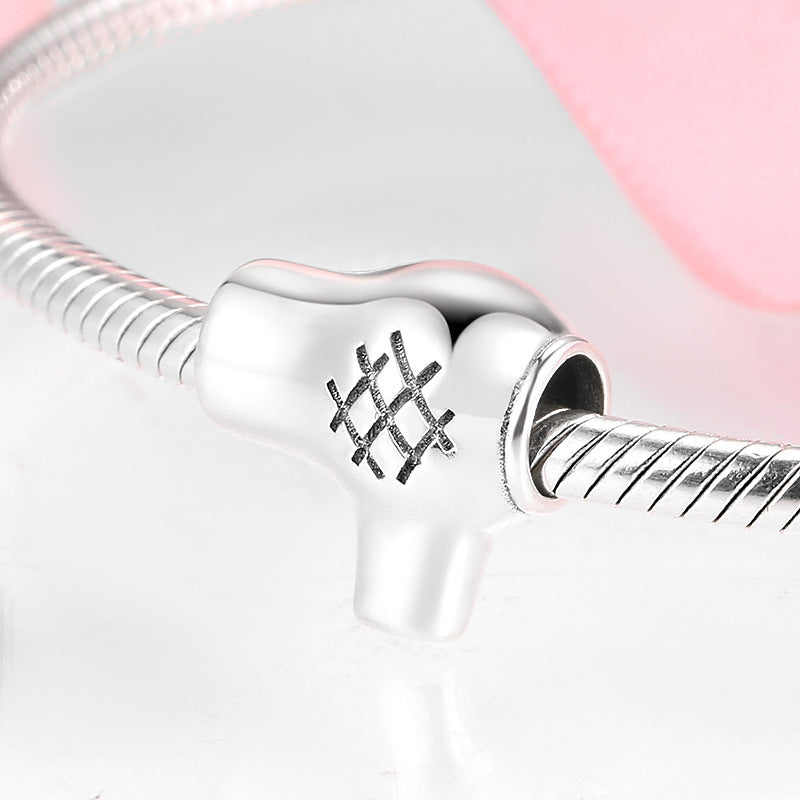 Sterling Silver Pearl Pendant Hair Dryer Scissors Comb Bracelet