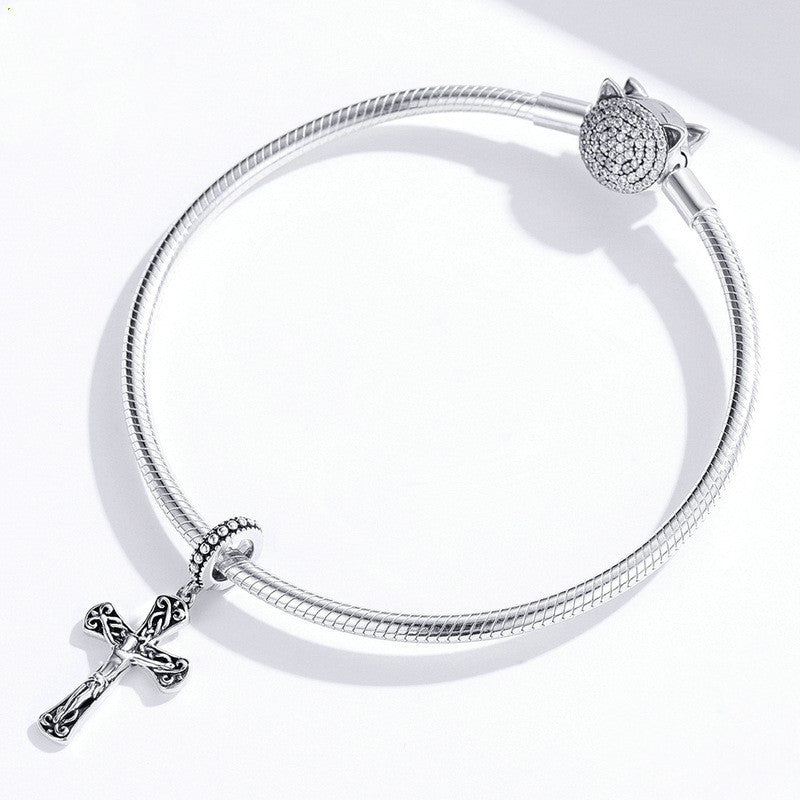Sterling Silver Pendant Fashion Beaded Bracelet Diy Jewelry Accessories