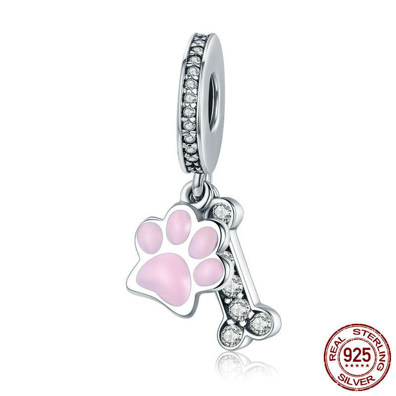 S925 Sterling Silver Pendant DIY Beaded Bracelet Necklace Accessories