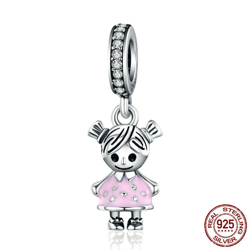 S925 Sterling Silver Pendant DIY Beaded Bracelet Necklace Accessories