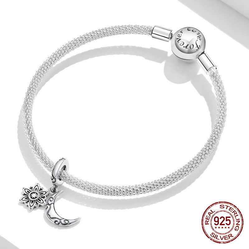 Moon Lotus S925 Sterling Silver Pendant Bracelet