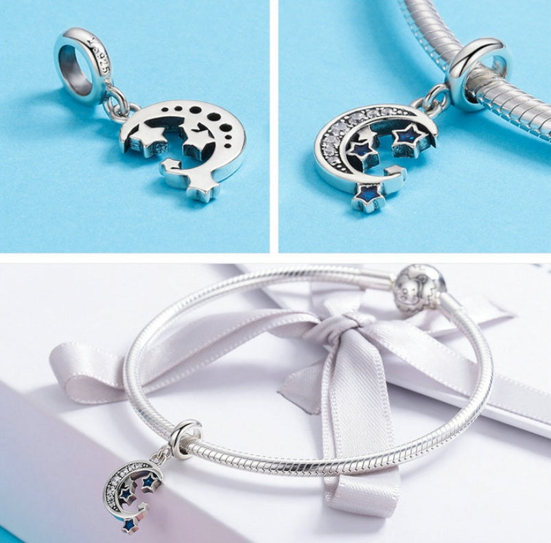 sterling silver star pendant Pixel diy silver bracelet necklace accessory