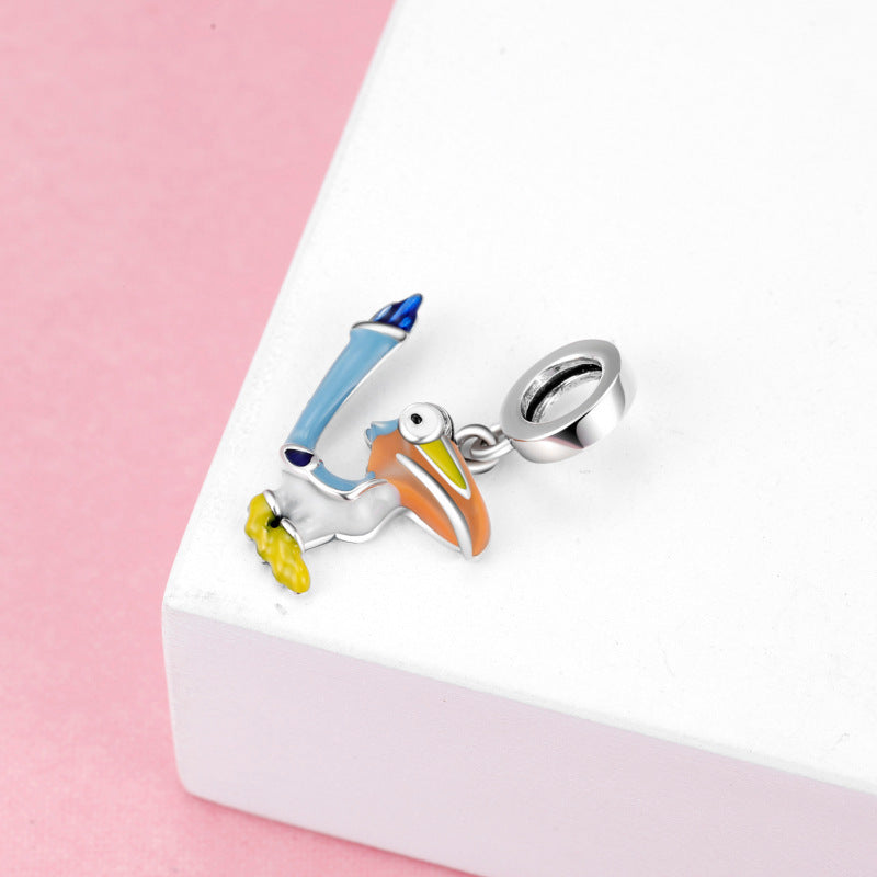 Cartoon Series Beads Pendant CharmS925 Silver Diy Bracelet Accessories Loose Beads