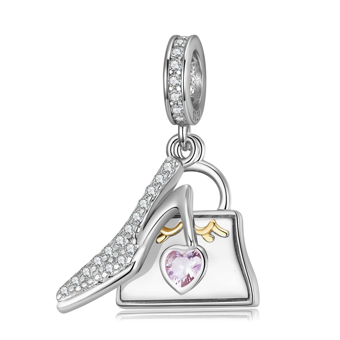 Crystal Shoe Bag Pendant S925 Sterling Silver Valentine's Day Necklace Bracelet Accessories Pendant
