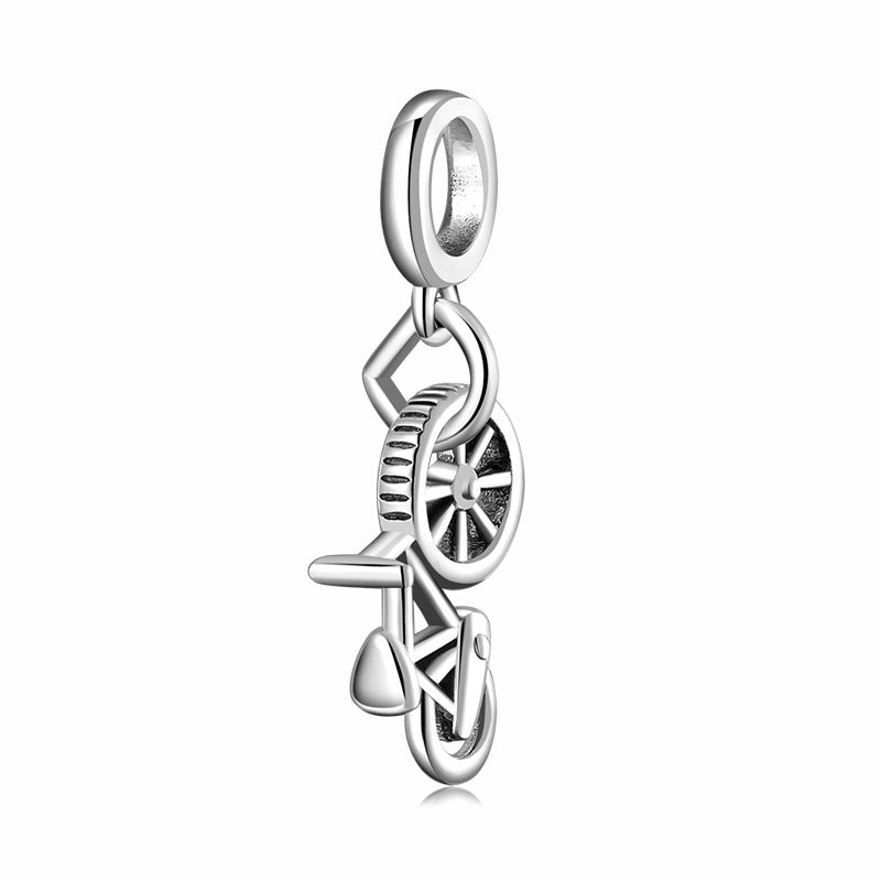 Sterling Silver Beaded Pendant Sunglasses High-heeled Shoes Bicycle Bracelet