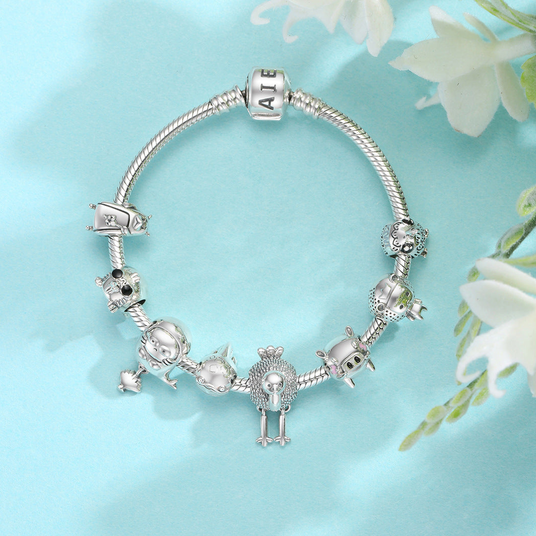 S925 Sterling Silver Beads Various Animal Series Diy Bracelet Bracelet Accessories Pure Silver Charm Beads