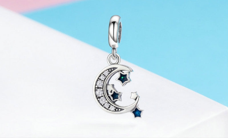 sterling silver star pendant Pixel diy silver bracelet necklace accessory