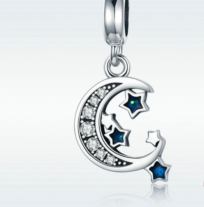 sterling silver star pendant Pixel diy silver bracelet necklace accessory