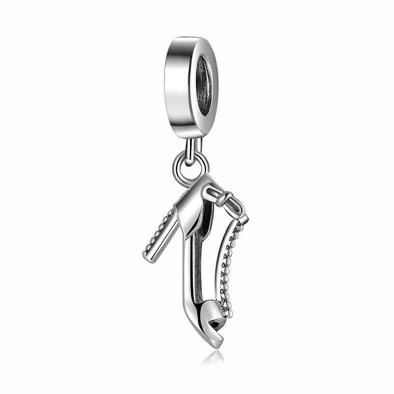 Sterling Silver Beaded Pendant Sunglasses High-heeled Shoes Bicycle Bracelet