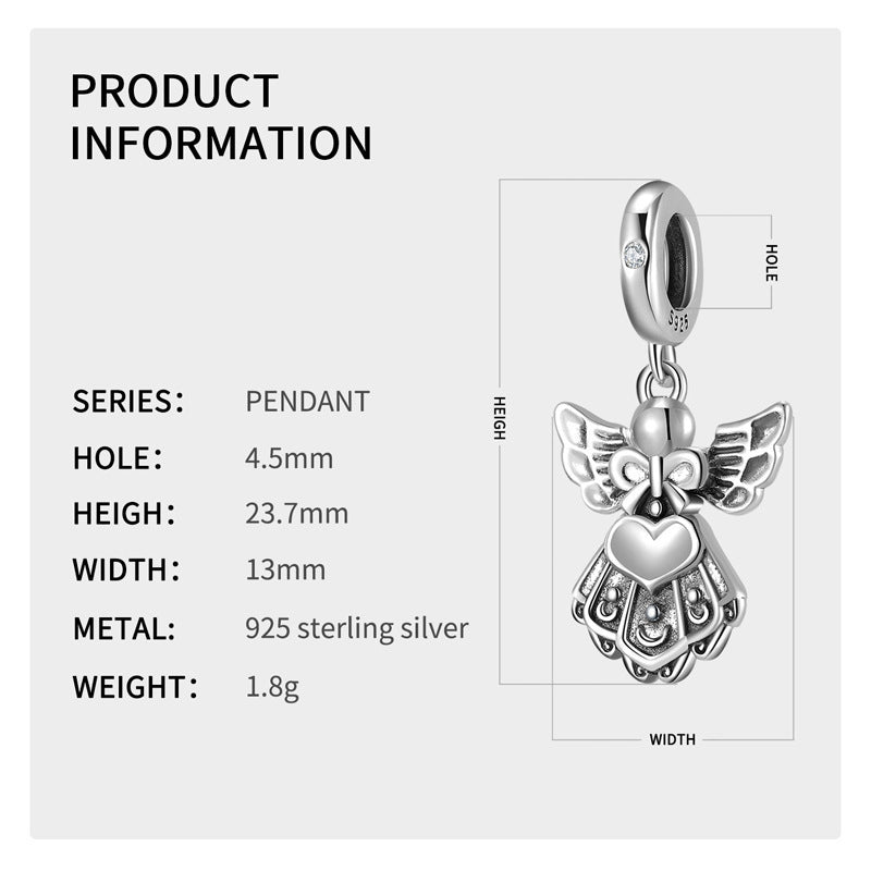 S925 Sterling Silver Pendant Angel Of Love Pendant Women's DIY Bracelet Necklace Accessories