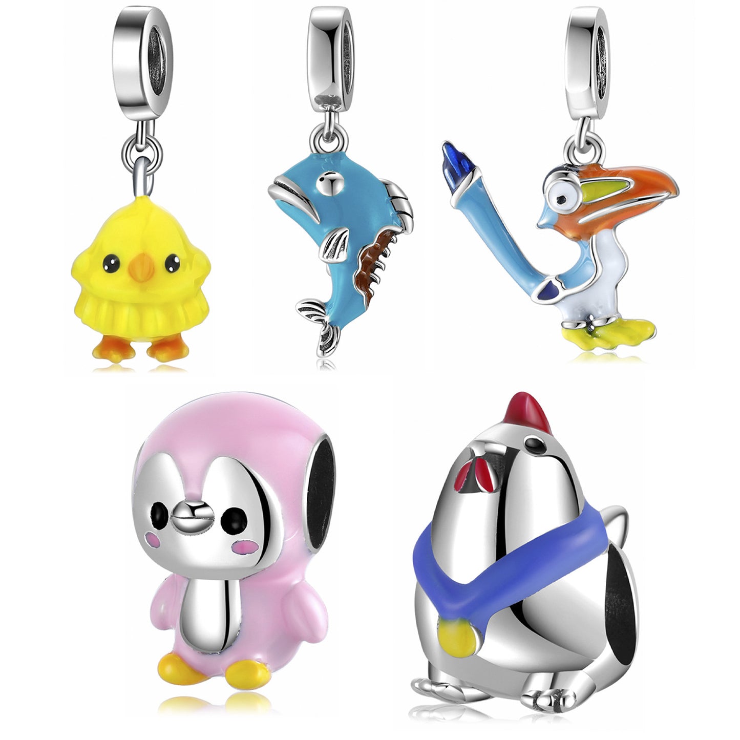 Cartoon Series Beads Pendant CharmS925 Silver Diy Bracelet Accessories Loose Beads