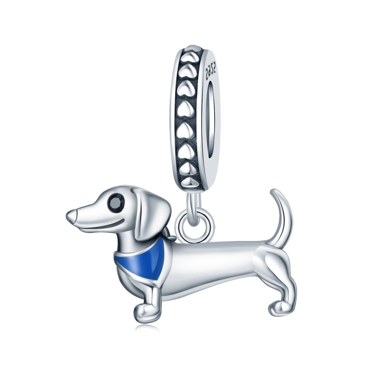 DIY Bracelet Ornament 925 Sterling Silver Sausage Dog Pendant