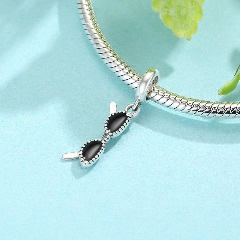 Sterling Silver Beaded Pendant Sunglasses High-heeled Shoes Bicycle Bracelet