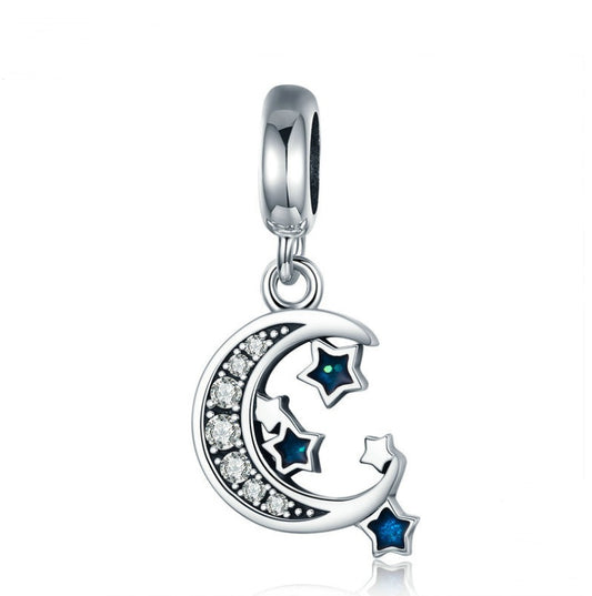 sterling silver star pendant Pixel diy silver bracelet necklace accessory