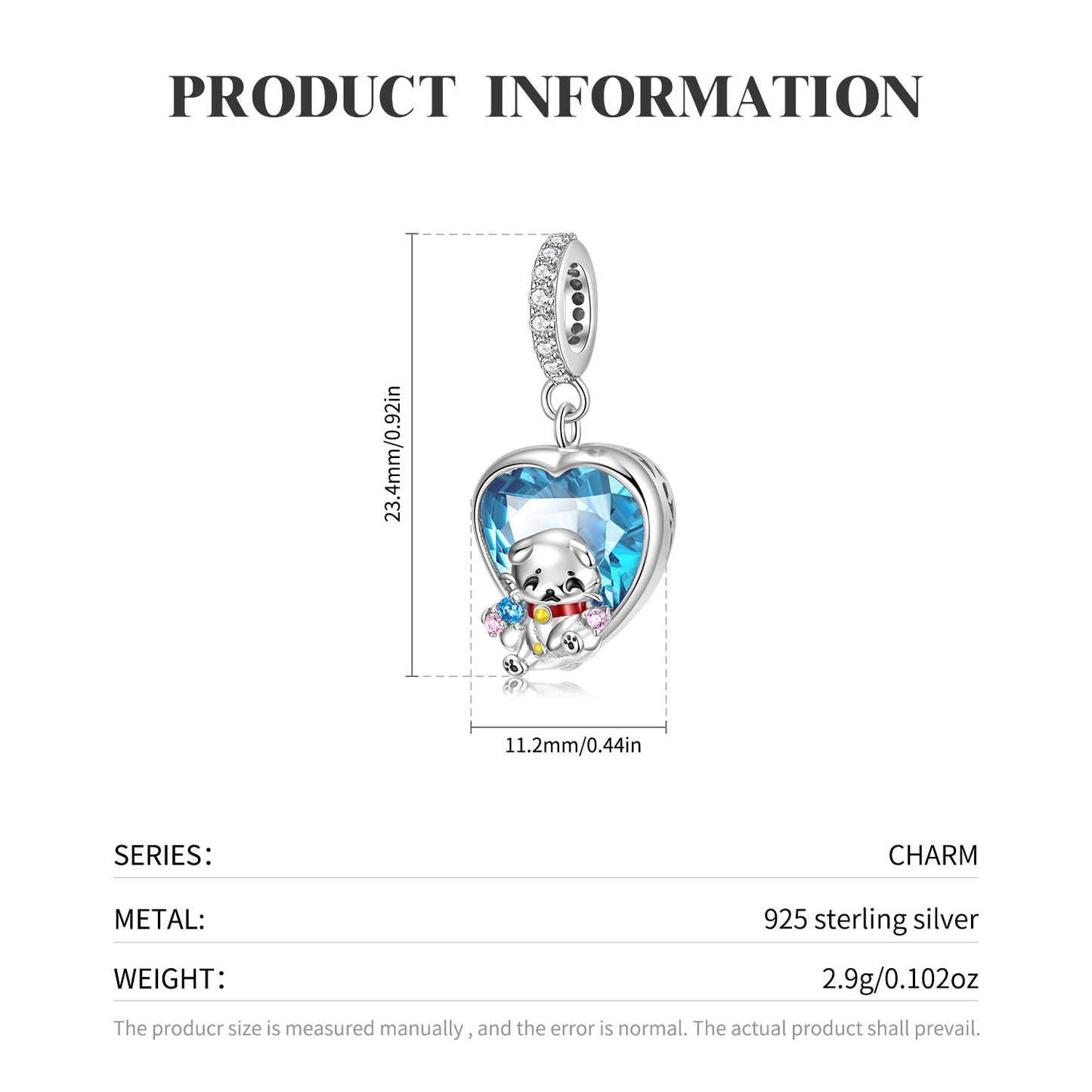 Original Design Sad Cat S925 Sterling Silver Pendant Synthetic Spinel Blue Bracelet Necklace Diy Pendant